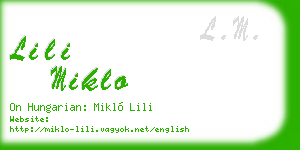 lili miklo business card
