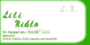 lili miklo business card